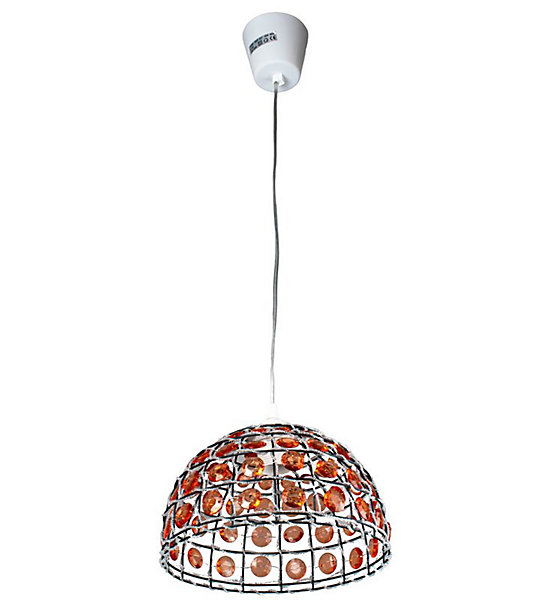 Abat jour Suspension Lustre suspendu Perles orange Plafonnier design