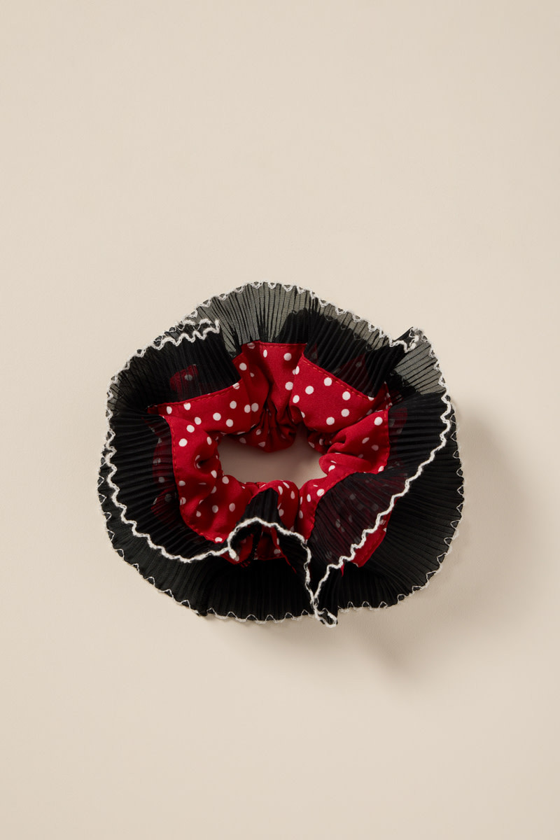 Lara Twisted Polka Dot Scrunchie