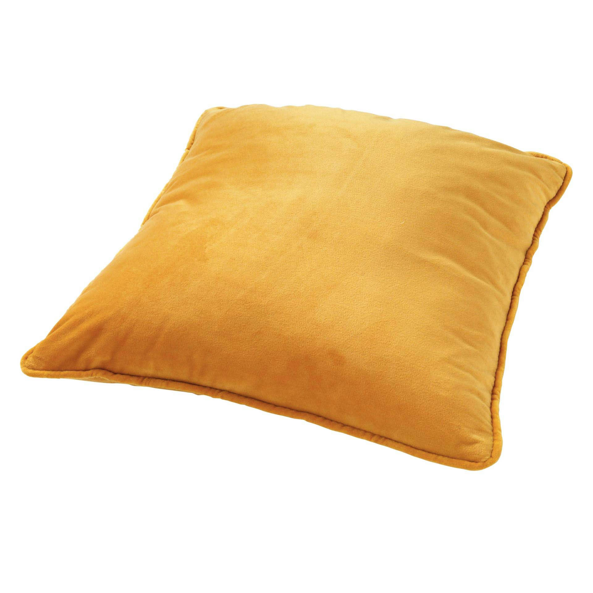 FINN - Coussin - jaune en velours 60x60 cm uni