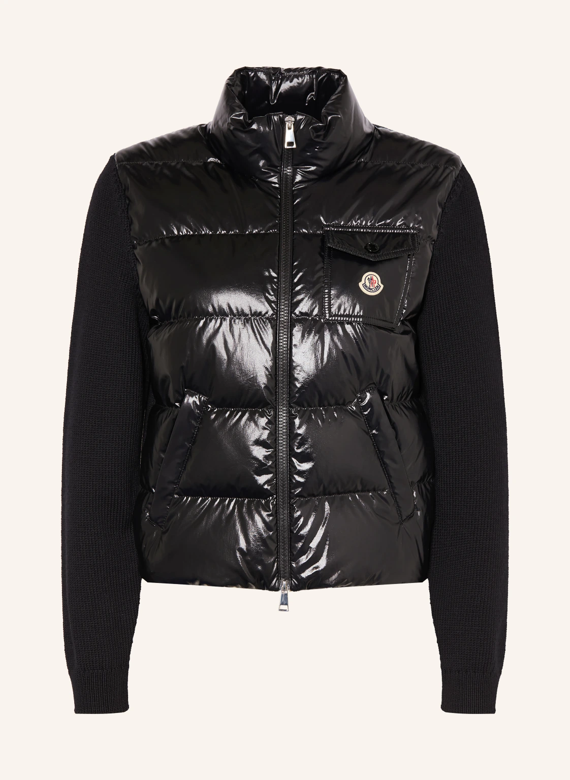 MONCLER Strickjacke im Materialmix