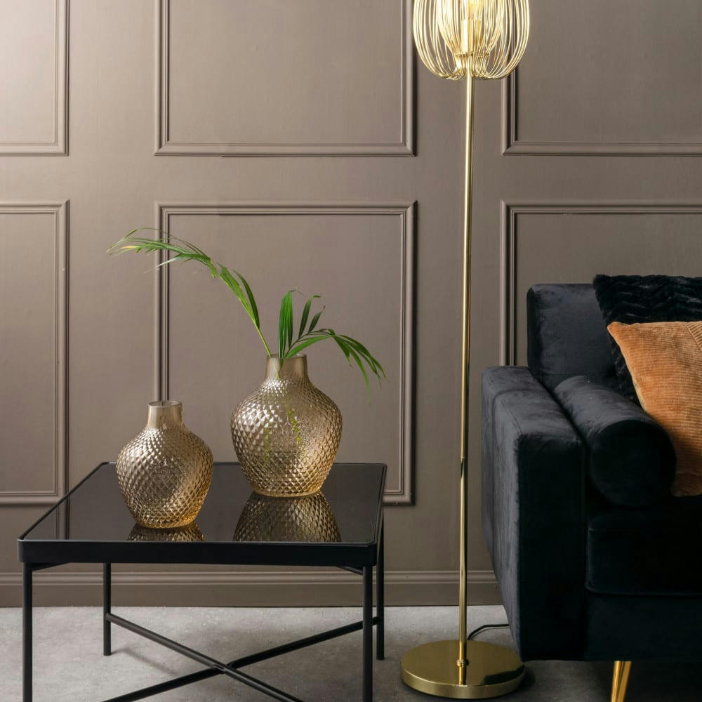 SMOOTH - Table basse carrée en verre et métal 60x60cm noir