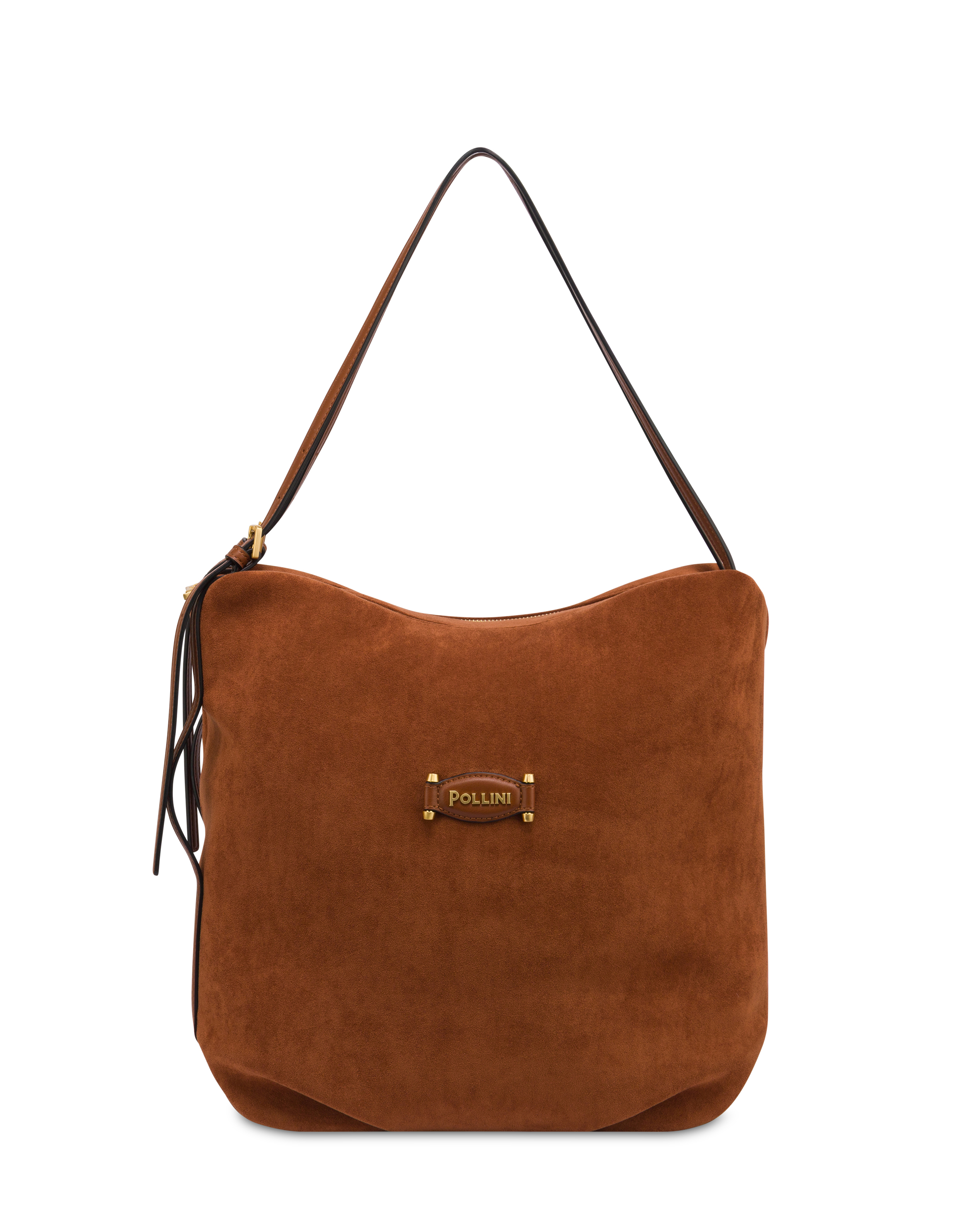 Borsa A Spalla Wrap In Fabric Suede E Plain Pu Tan/tan