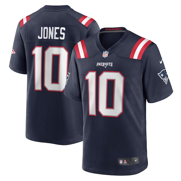 Mac Jones New England Patriots Nike Player Game Jersey - Navy/Red/White