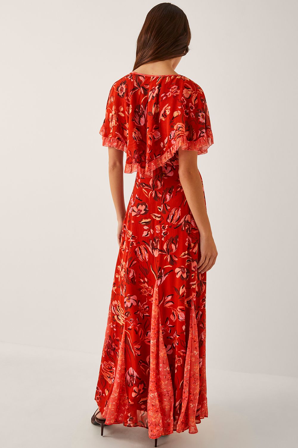 Monsoon Tallie Floral Cape Maxi Dress
