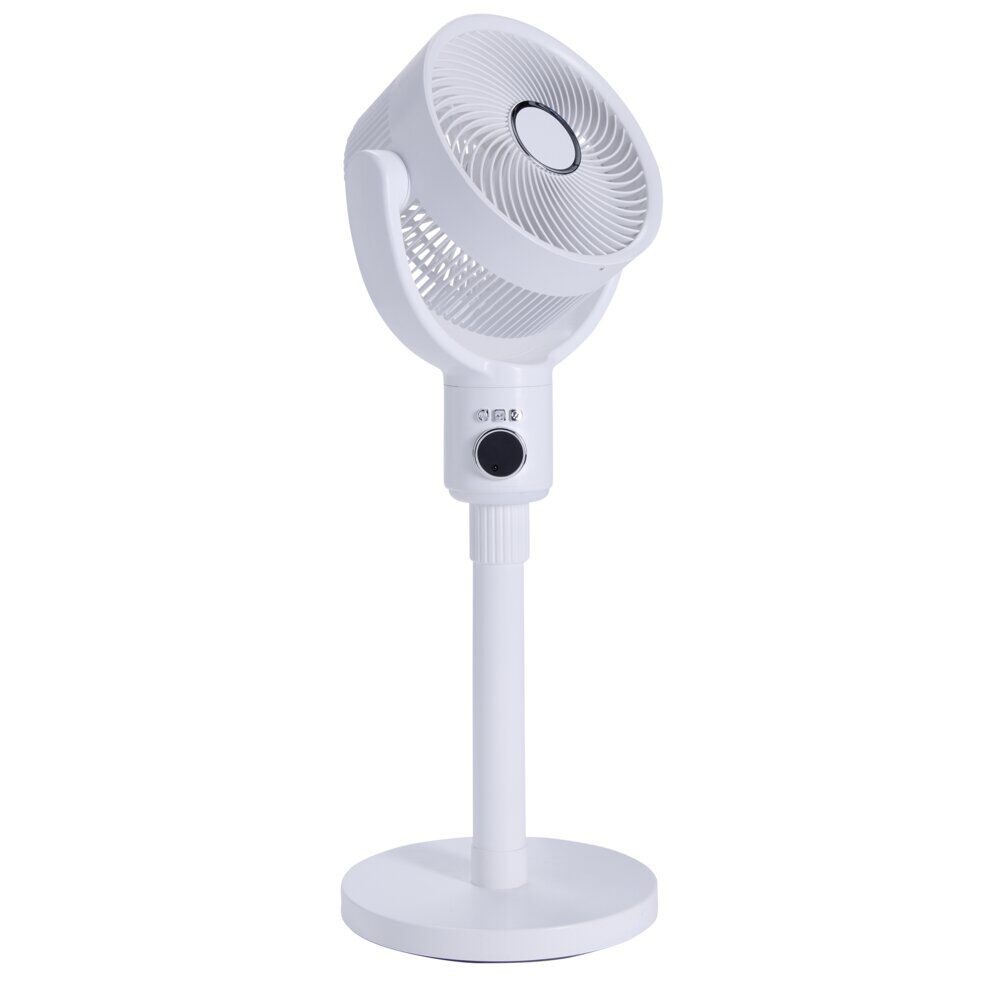 Ventilateur sur pied 35W rond orientable digital avec télécommande blanc Ø29xH100cm