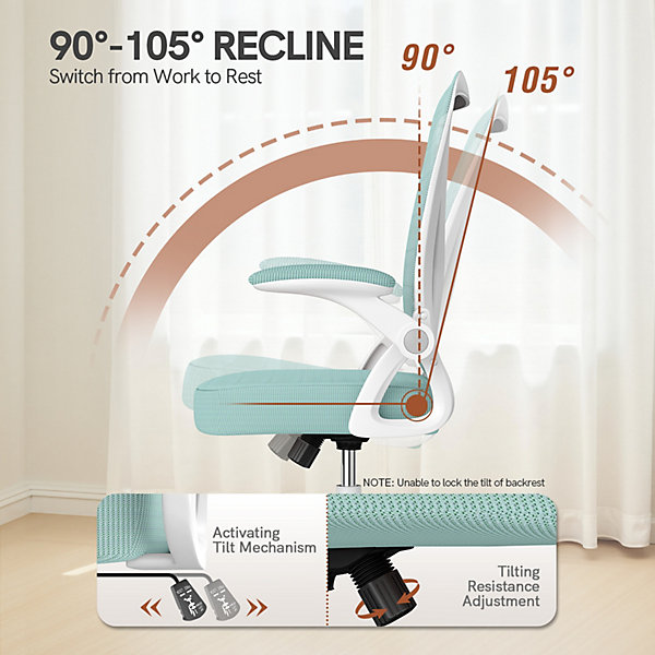 Chaise de bureau ergonomique En Maille Avec Soutien Lombaire, Accoudoirs Réglables