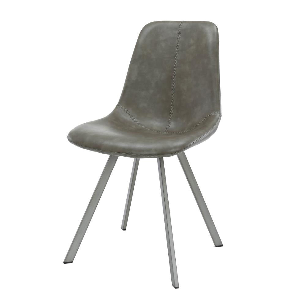 Giga Meubel Eetkamerstoel Zig-Zag - Taupe Kunstleer - Set van 4
