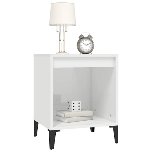 NNEVL Bedside Cabinet High Gloss White 40x35x50 cm