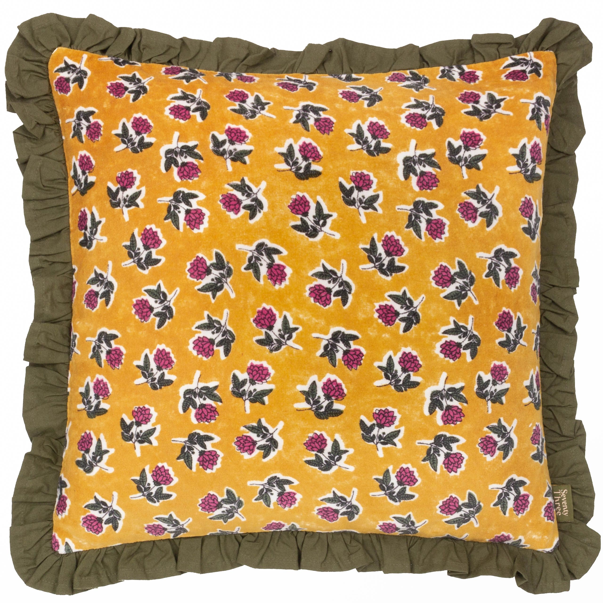 Paoletti Kemble Floral 100% Cotton Frilled Cushion