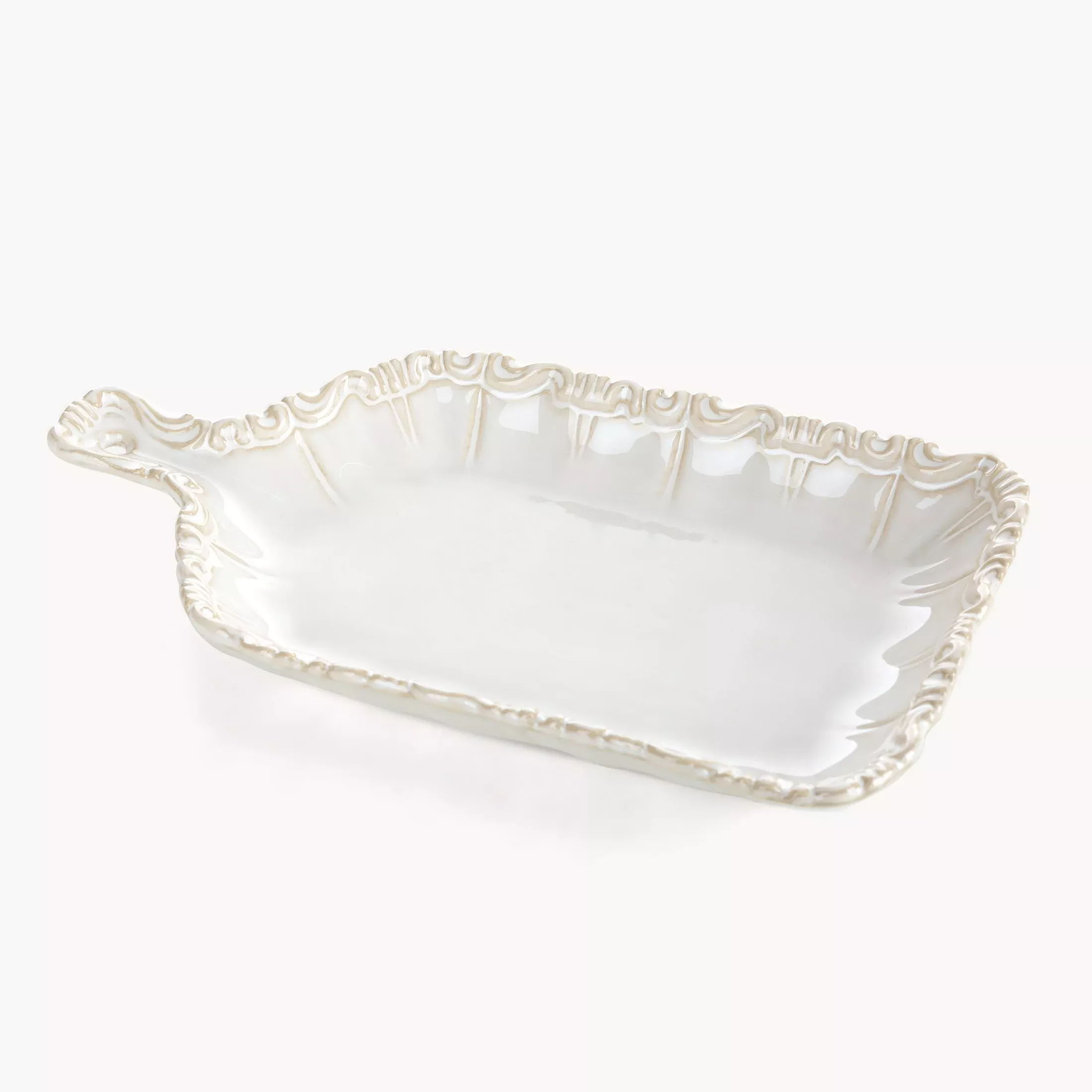 Patera ceramiczna kremowa dekoracyjna 26x14x3 cm ARLETA - kolekcja FOREST SUMMER