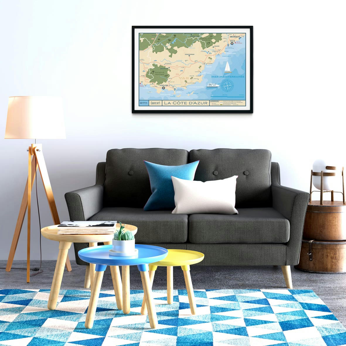 - Affiche Côte d'Azur  50x70 cm