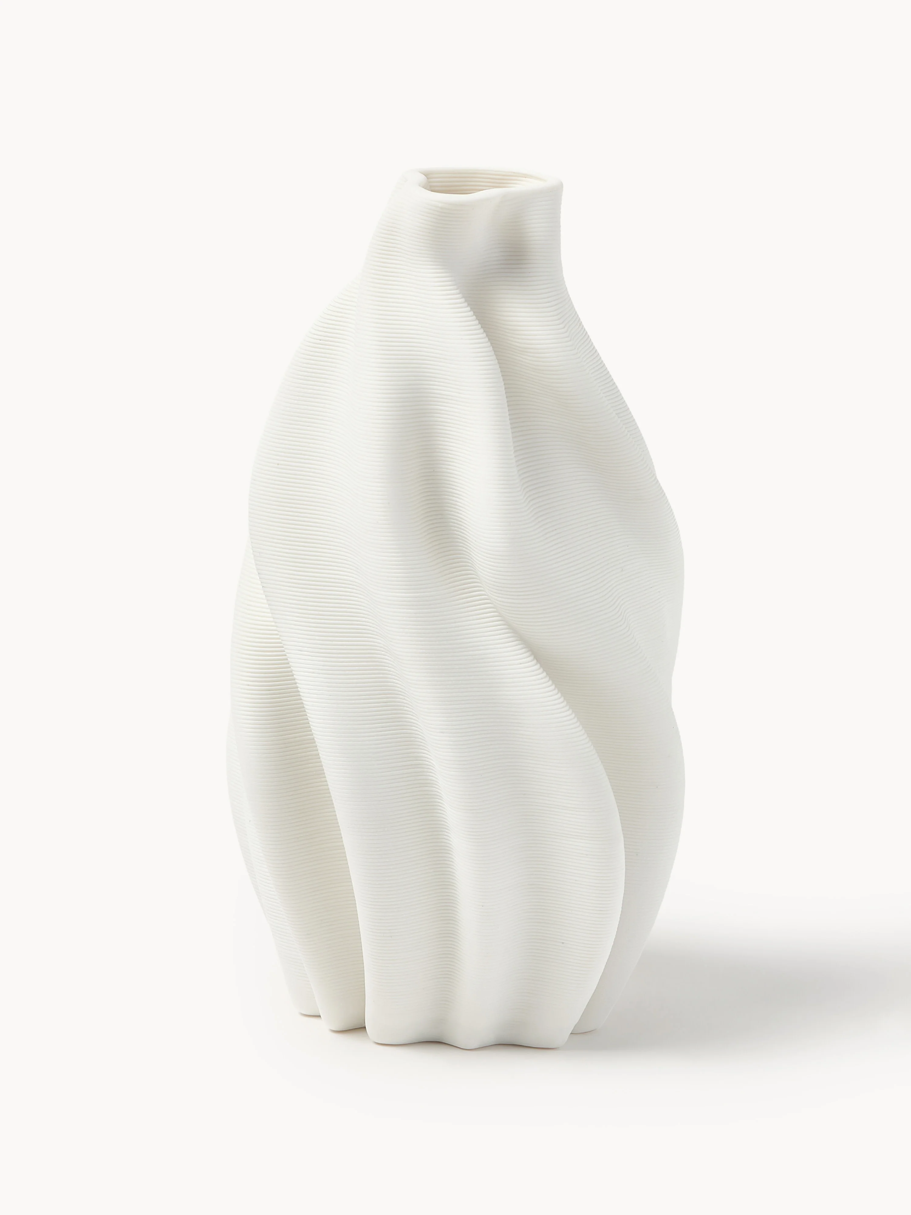 3D-gedruckte Vase Lyria aus Porzellan, H 18 cm
