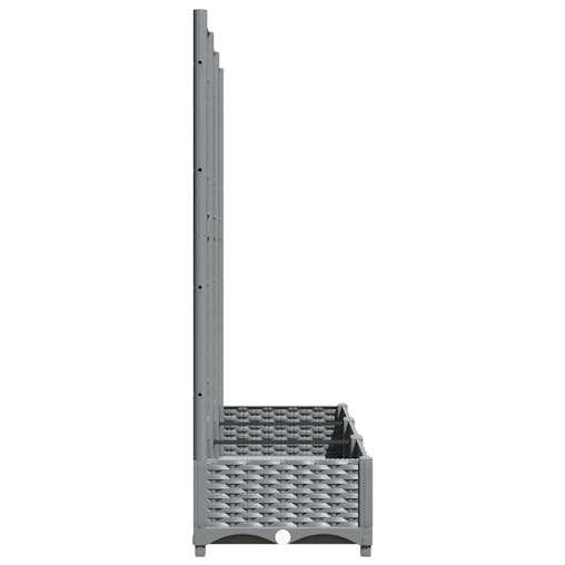 NNEVL Garden Planter with Trellis Light Grey 120x40x121.5 cm PP