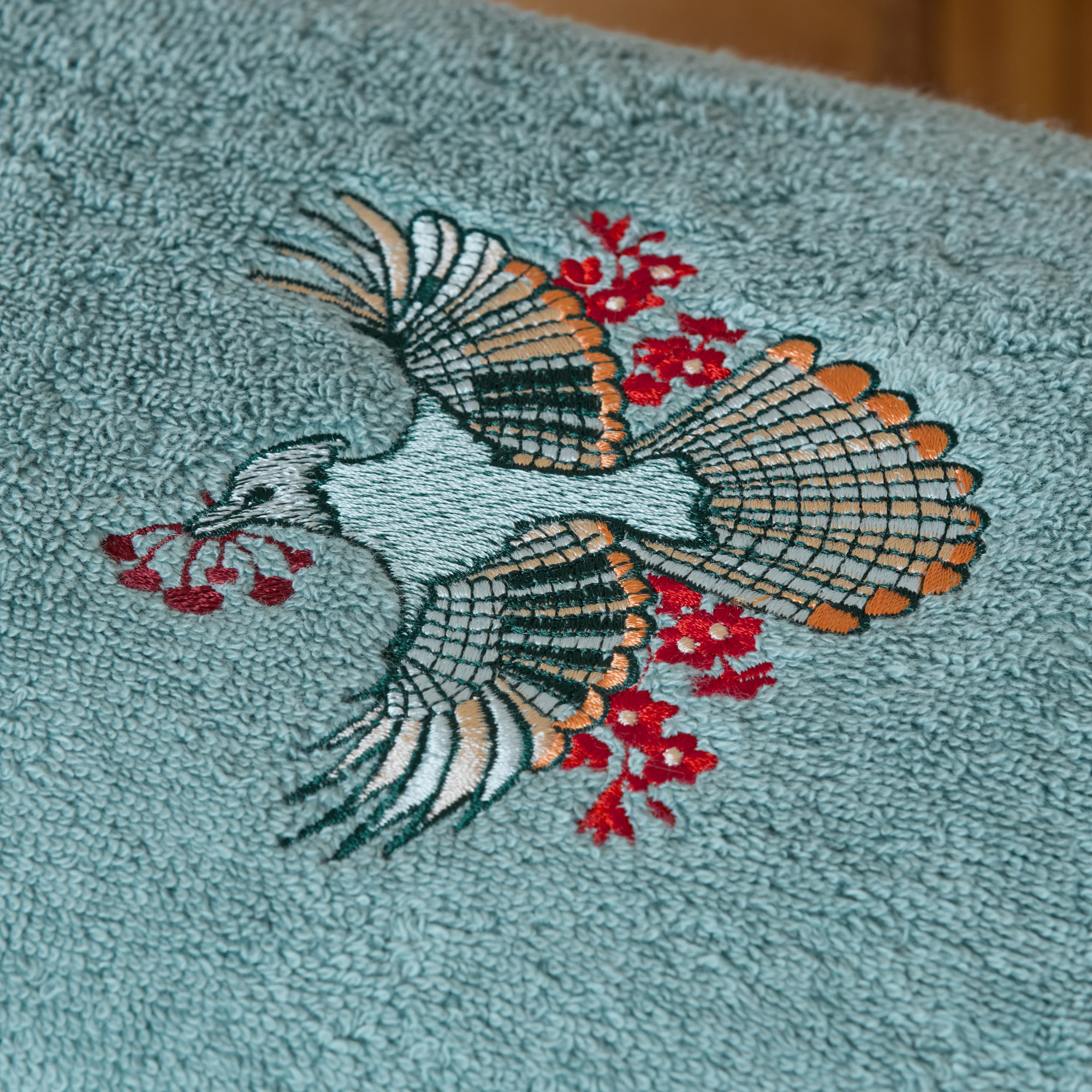 Serviette de bain brodéeNature précieuse