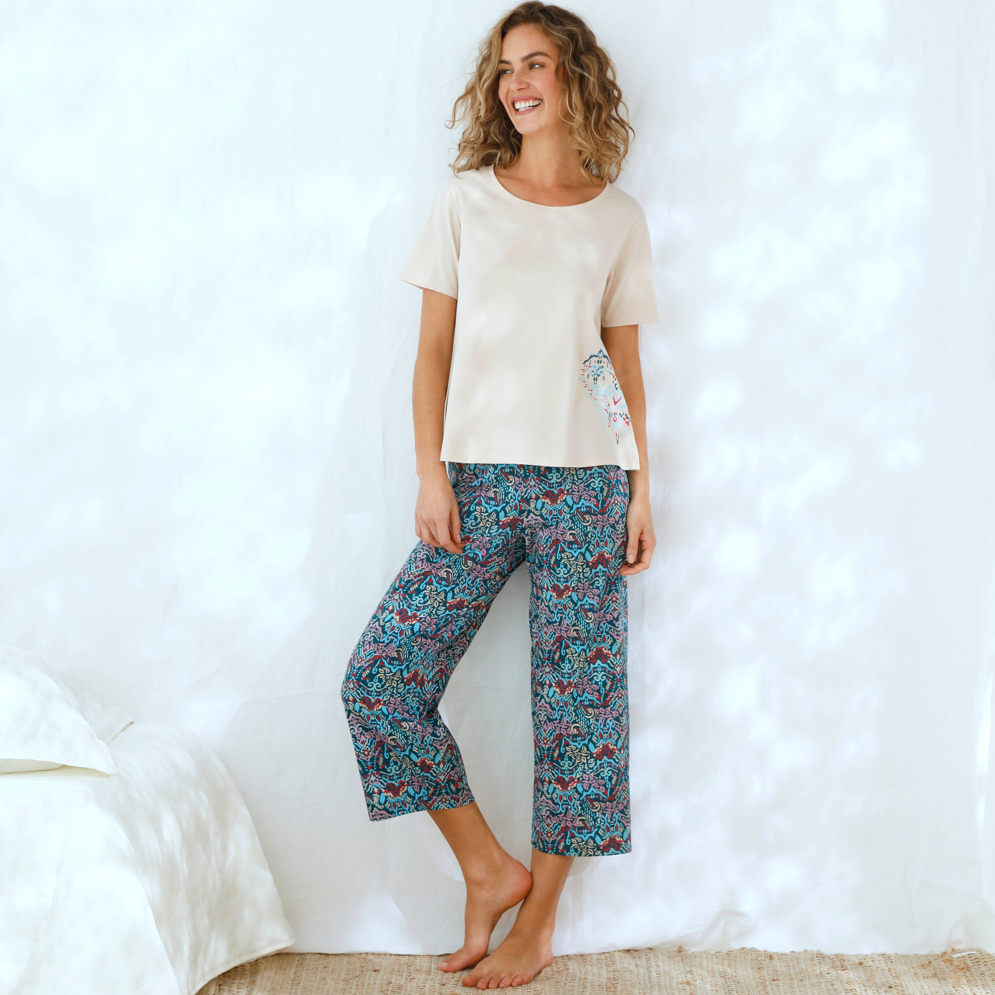 T-shirt de pyjama imprimé Ikat