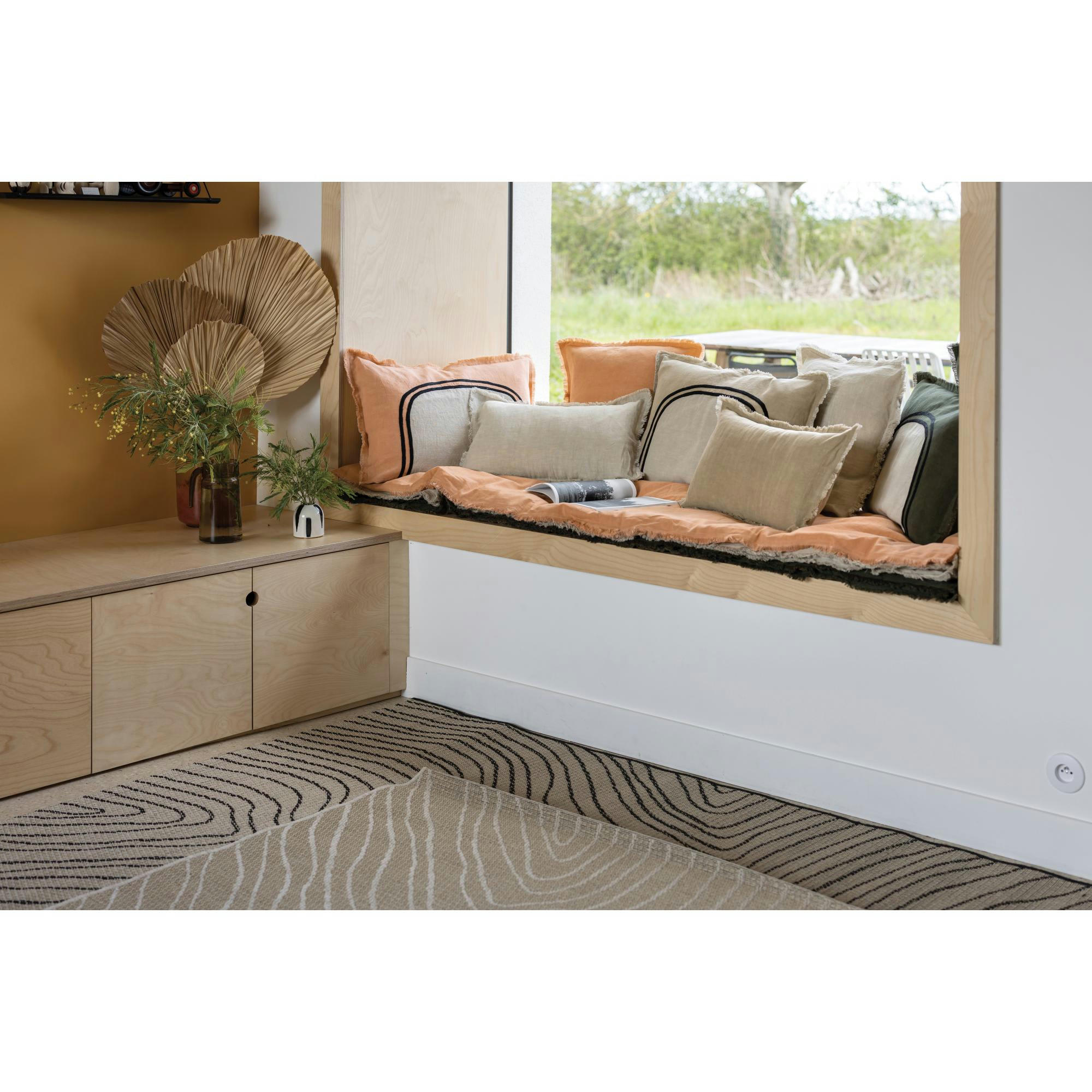 LALY - Plaid uni  en coton galet 135 x 200