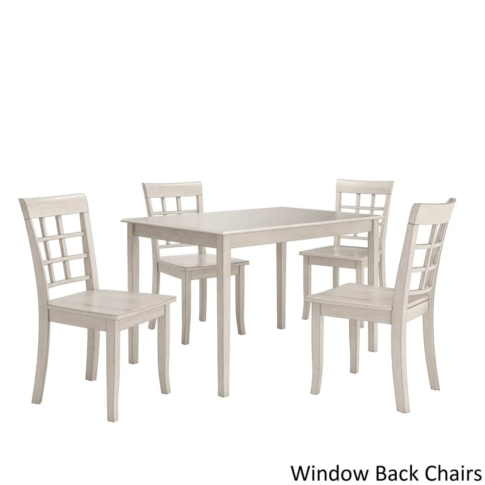 Wilmington II 48-Inch Rectangular Antique White 5-Piece Dining Set by iNSPIRE Q Classic