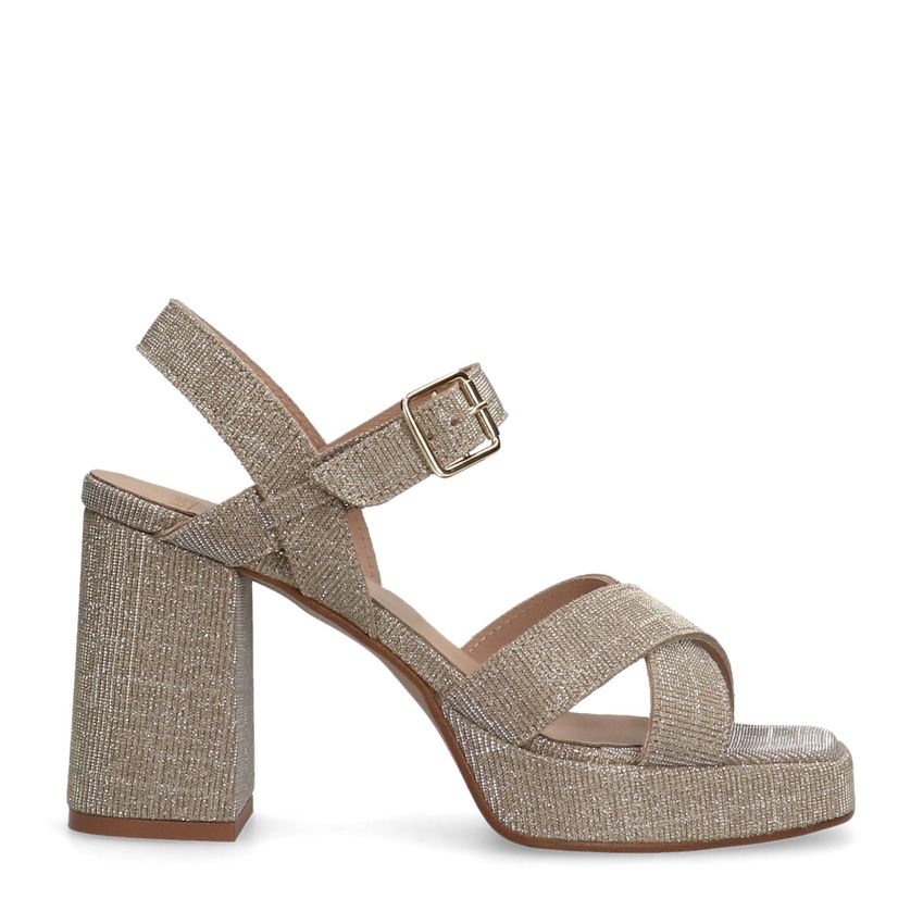Manfield Gouden sandalen met hak