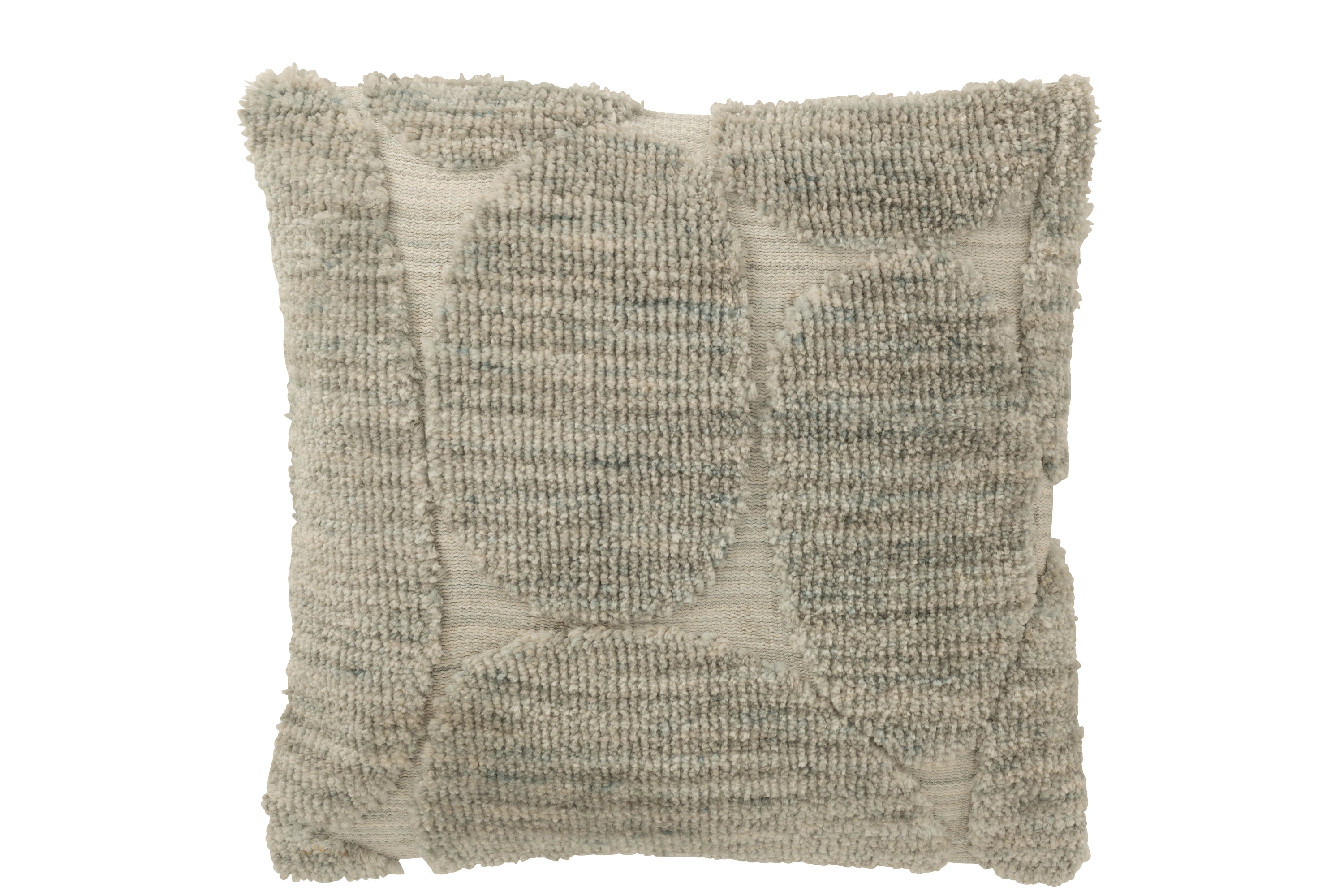 J-Line kussen Steen Motief - polyester - grijsblauw