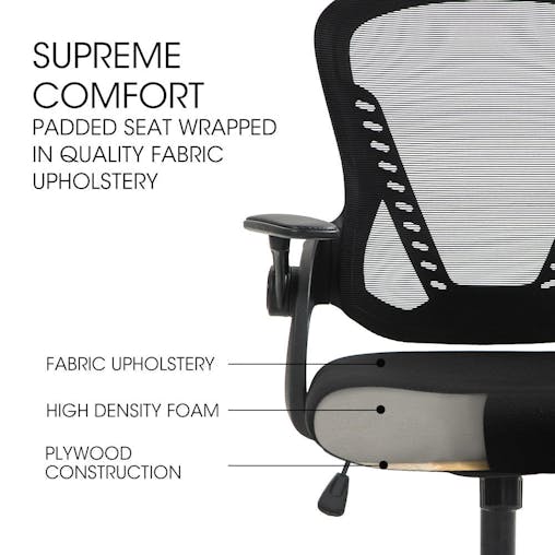 NNEMB Ergonomic Office Desk Chair, Coolmesh Fabric, Adjustable Recline, Black Mesh/Black Frame