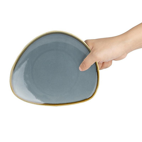 Assiette Triangulaire Couleur Océan Kiln 165 mm - Lot de 6 - Olympia