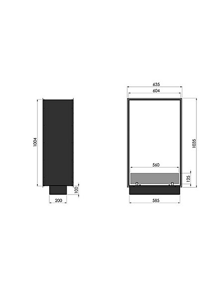 2SIDE SLIM - Biocheminée double face Cheminée verticale au bioéthanol encastrable 1000 mm