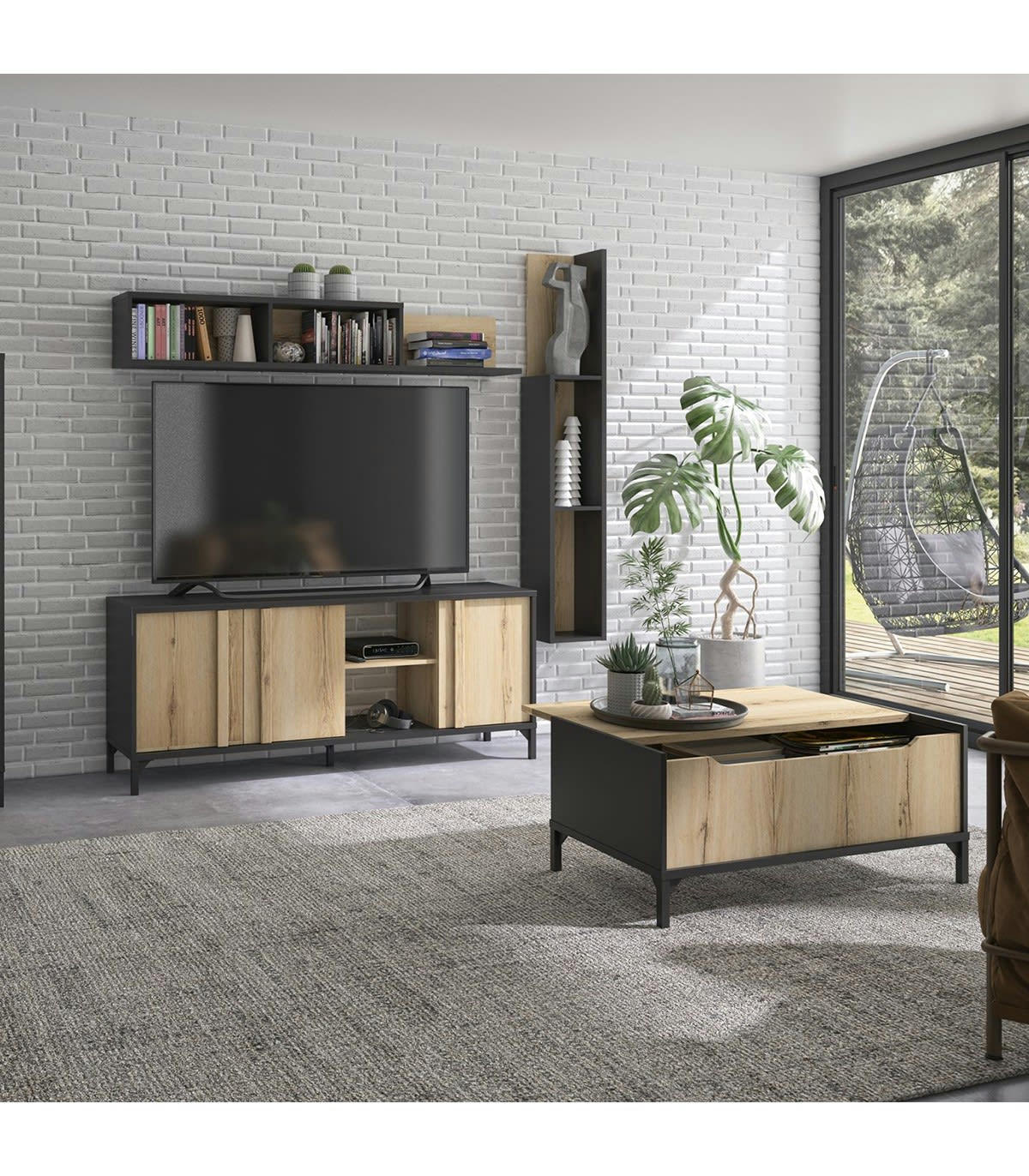 ESTEBAN - Table basse industrielle- L100 x H44 x P55 cm