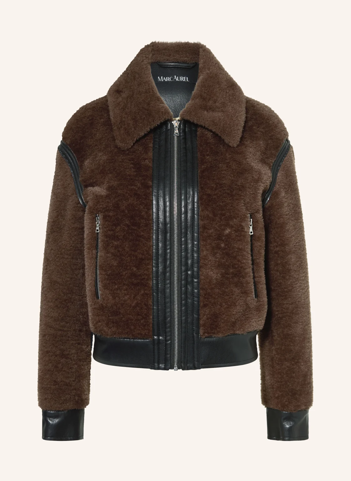 MARC AUREL Kunstfell-Jacke im Materialmix