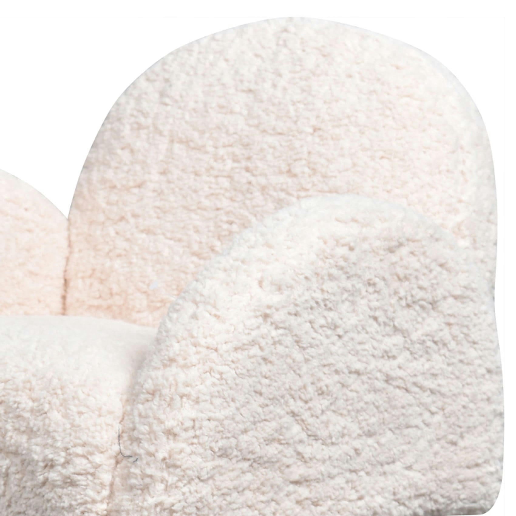 - Mini fauteuil à bascule bouclette fourrure/bois blanc 45x53x51 cm