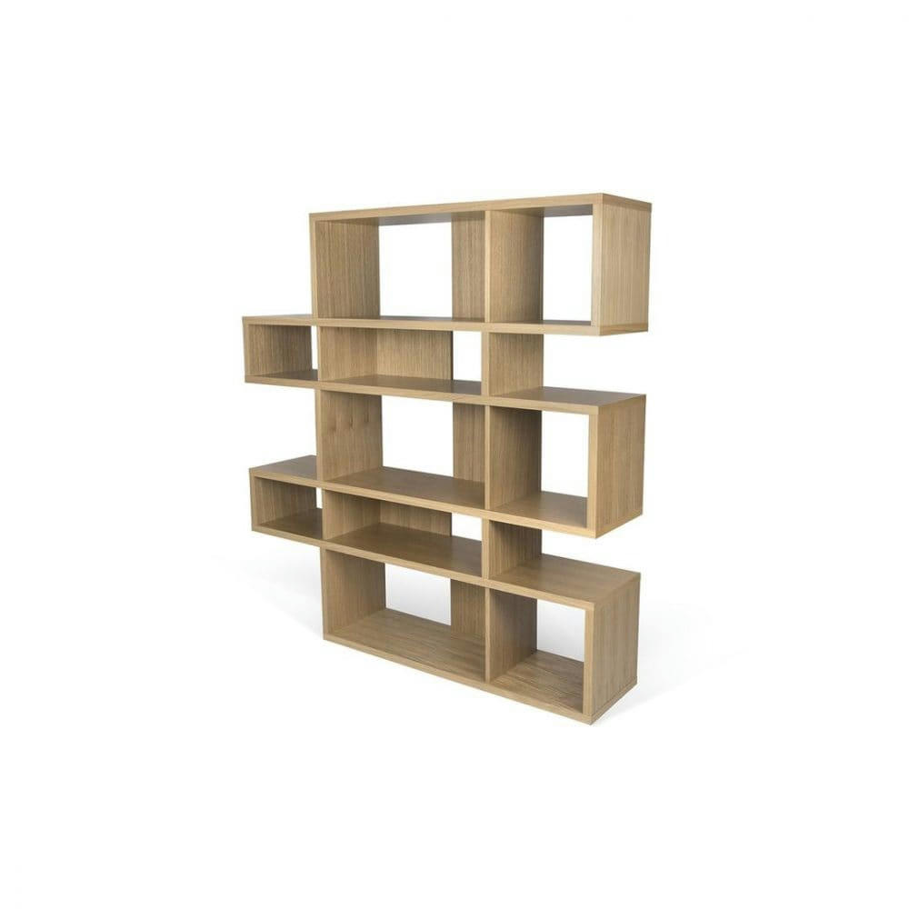 LONDON - Bibliothèque  placage chêne naturel