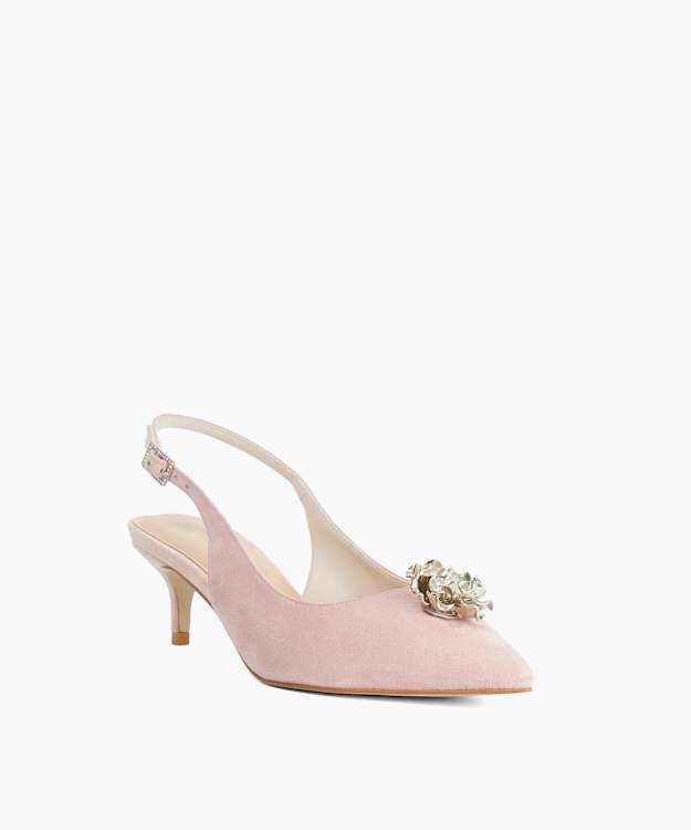 Camellias Pink - Boucle Sling-back Courts