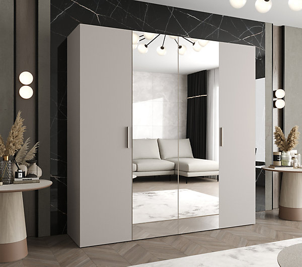 Armoire Bari 2 a portes battantes H. 202 x L.200 x P. 52, 4 portes