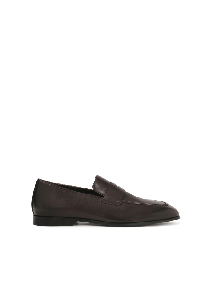 Dark brown leather loafers