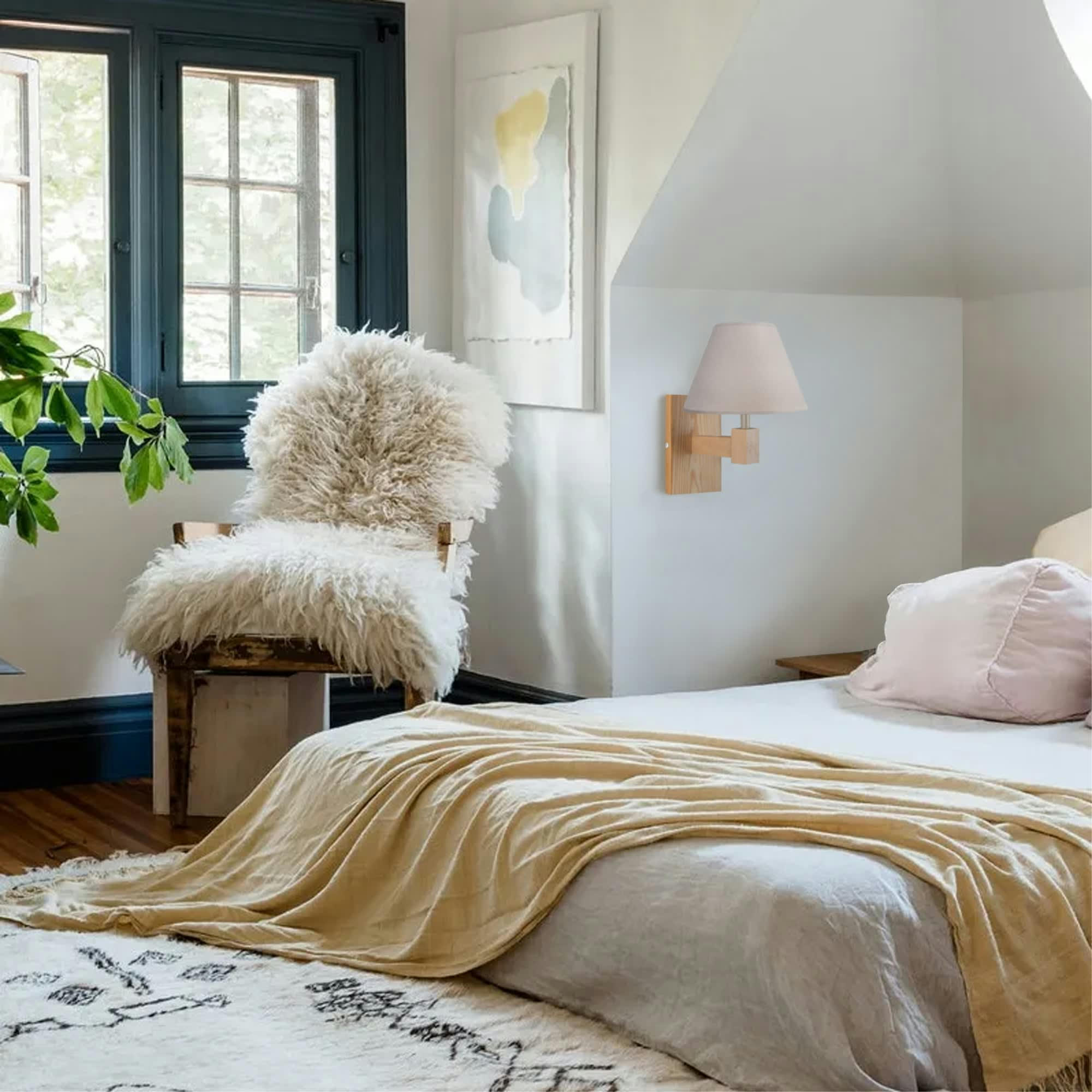 HOD B - Applique bois naturel et taupe