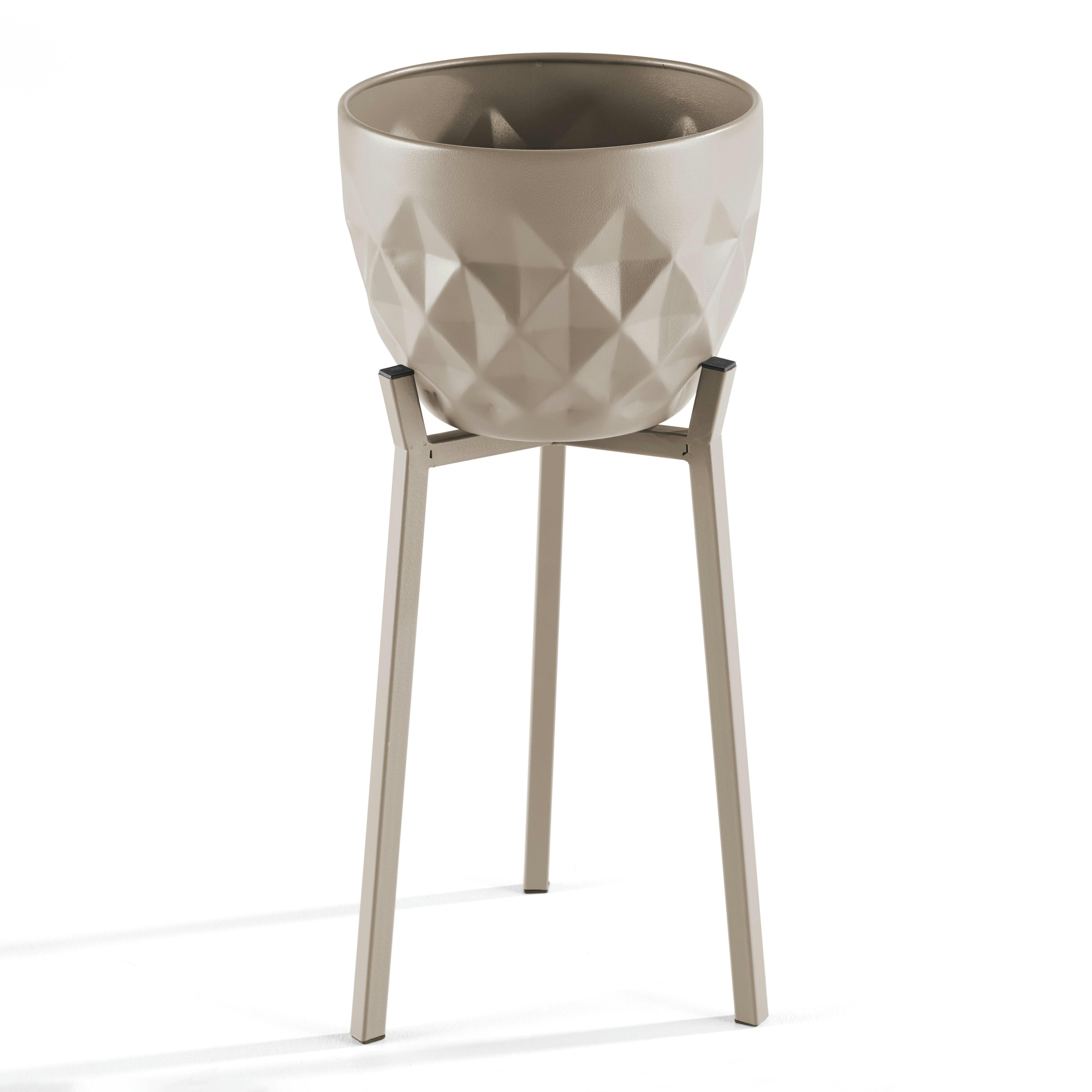 PALAVAS - Lot de 2 caches pots en métal Taupe