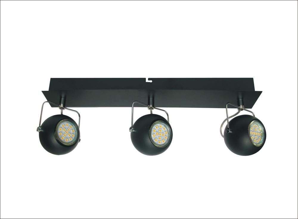 Lampa sufitowa czarna TONY3xGU10x3W wym: 14x43x7 cm Candellux