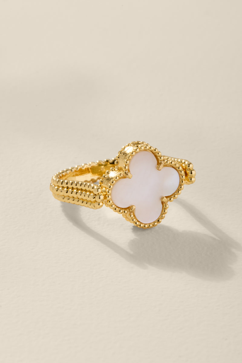 Janis Mother of Pearl Clover Fidget Ring
