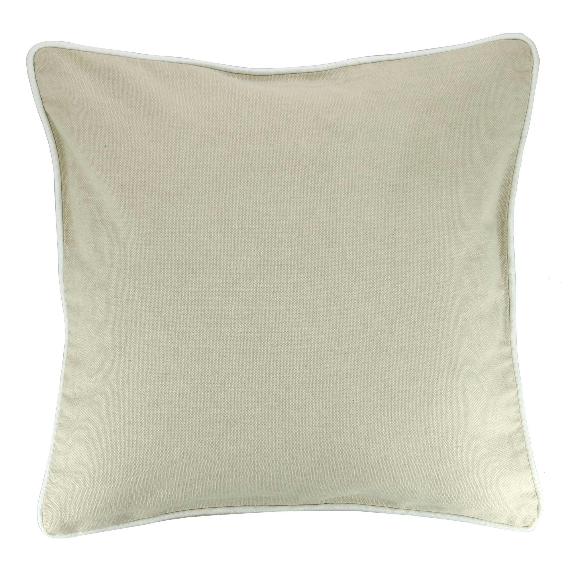 TAJE - Coussin en coton lavé beige carré 45cm