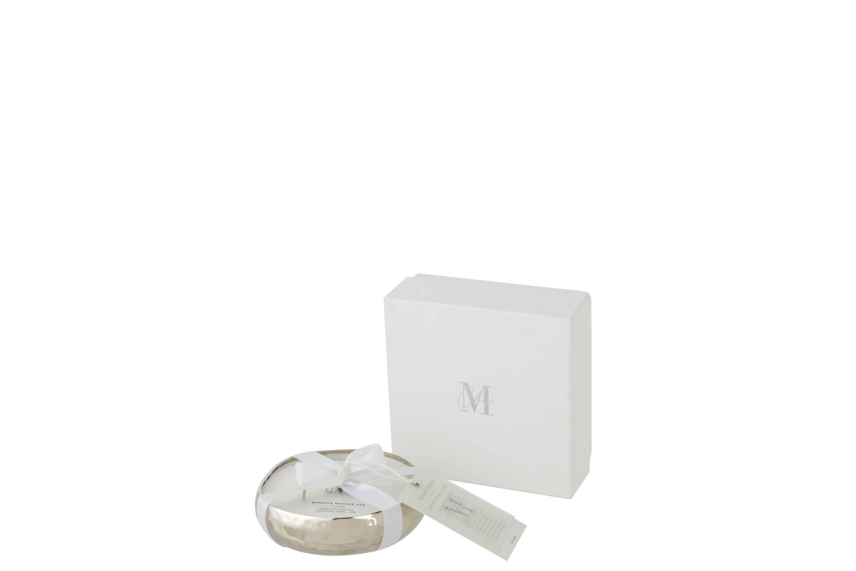 J-Line geurkaars M-Chic - Sugar Citrus - metaal - zilver - small - 18U
