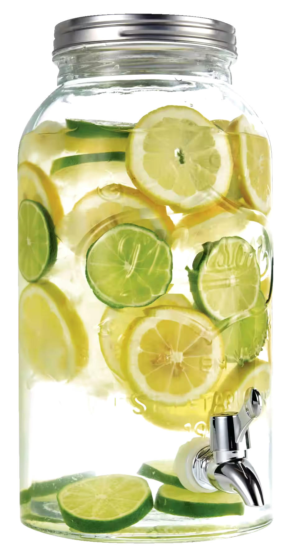 Mason Glass Jar Reusable Dispenser, Clear, 4-L, for Christmas/Thanksgiving/New Year's Eve/Birthday Party