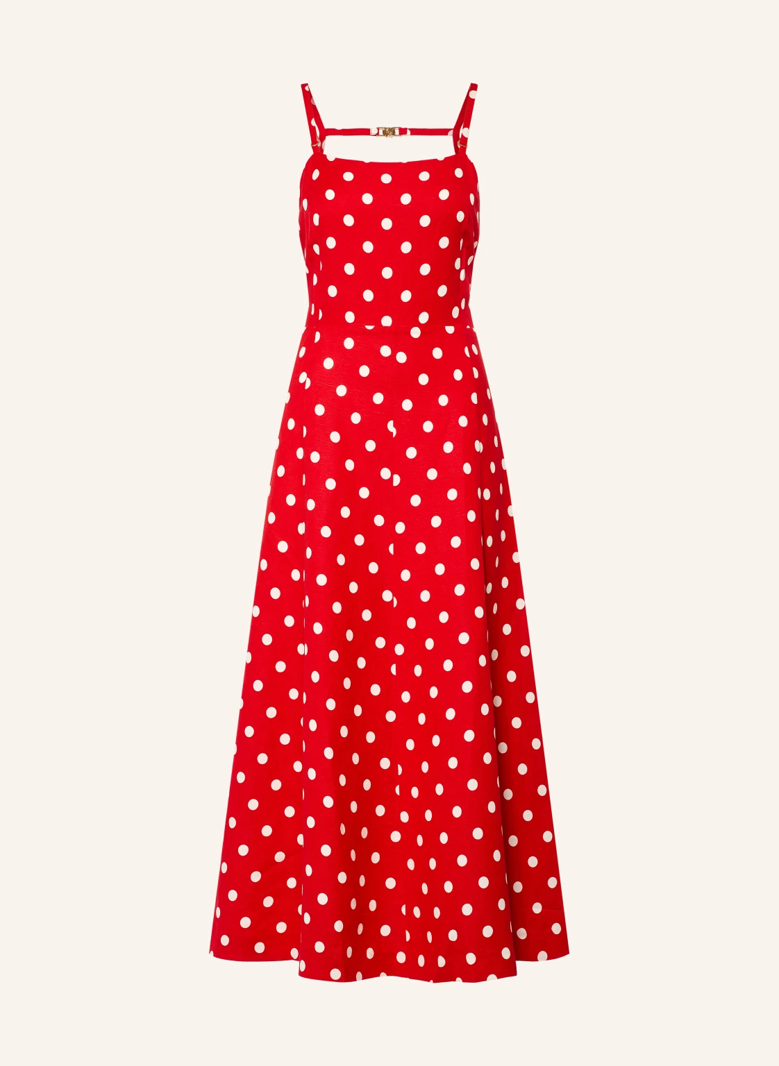 maje Kleid mit Leinen und Cut-out