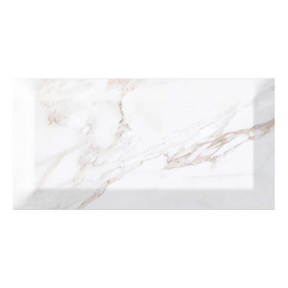 FLIS METRO CARRARA BLANK MED FASEDE KANTER 10X20CM 0,5M²