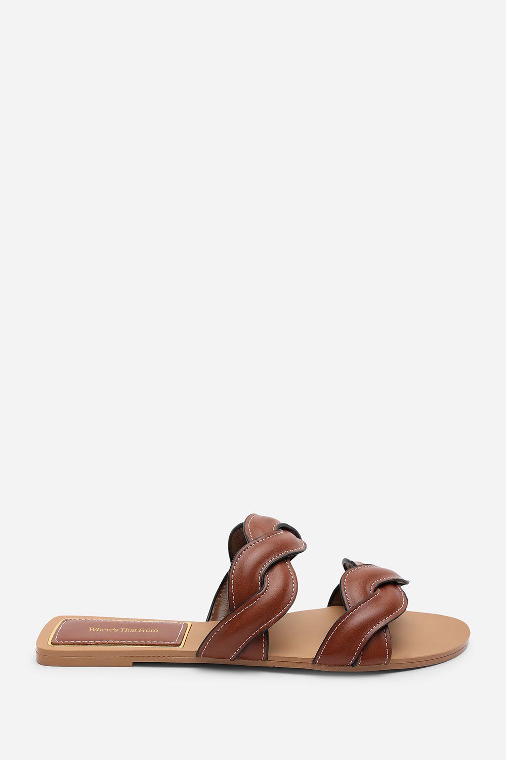 Where's That From Julietta Two Strap Braided Slip on Sandals