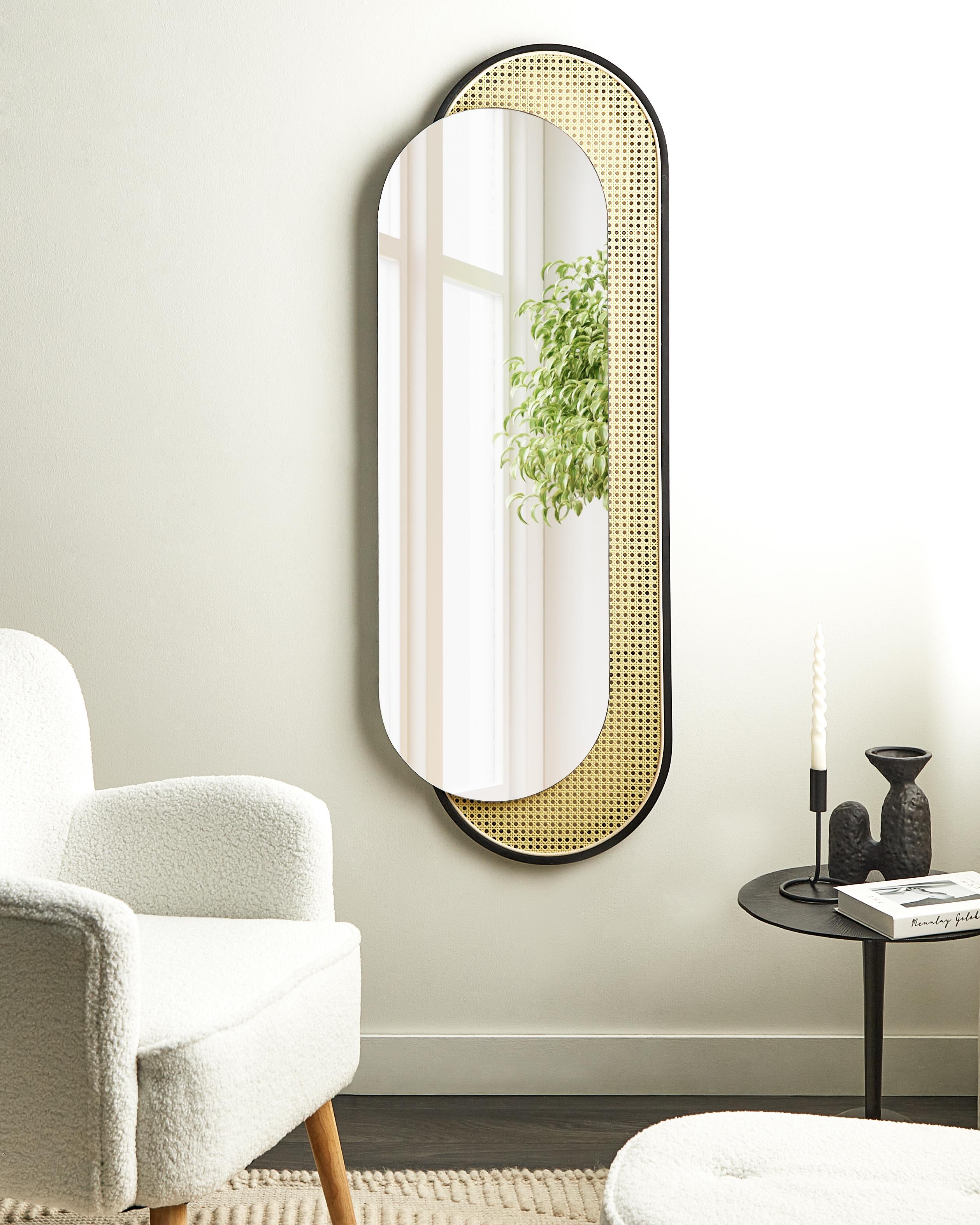 Wall Mirror CREIL 51 cm 143 cm PE Rattan Natural
