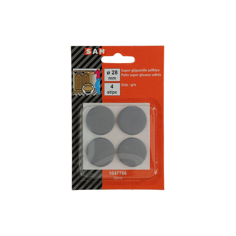 Patin glisseur adhésif Ø 28 mm 4 pièces