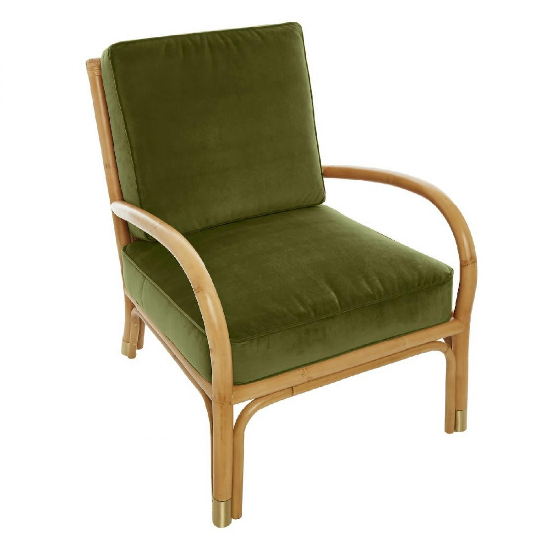 RIVIERA - Fauteuil rotin et velours