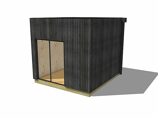 Bureau de jardin 4 saisons en bois 3,3 x 3,5 x 3,2 m / isolation RE2020 avec plancher isolé / menuiseries alu k-line