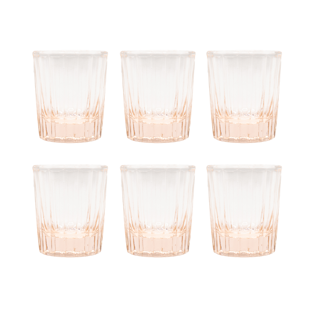 Brût Homeware espresso glas Reed - set van 6 - roze