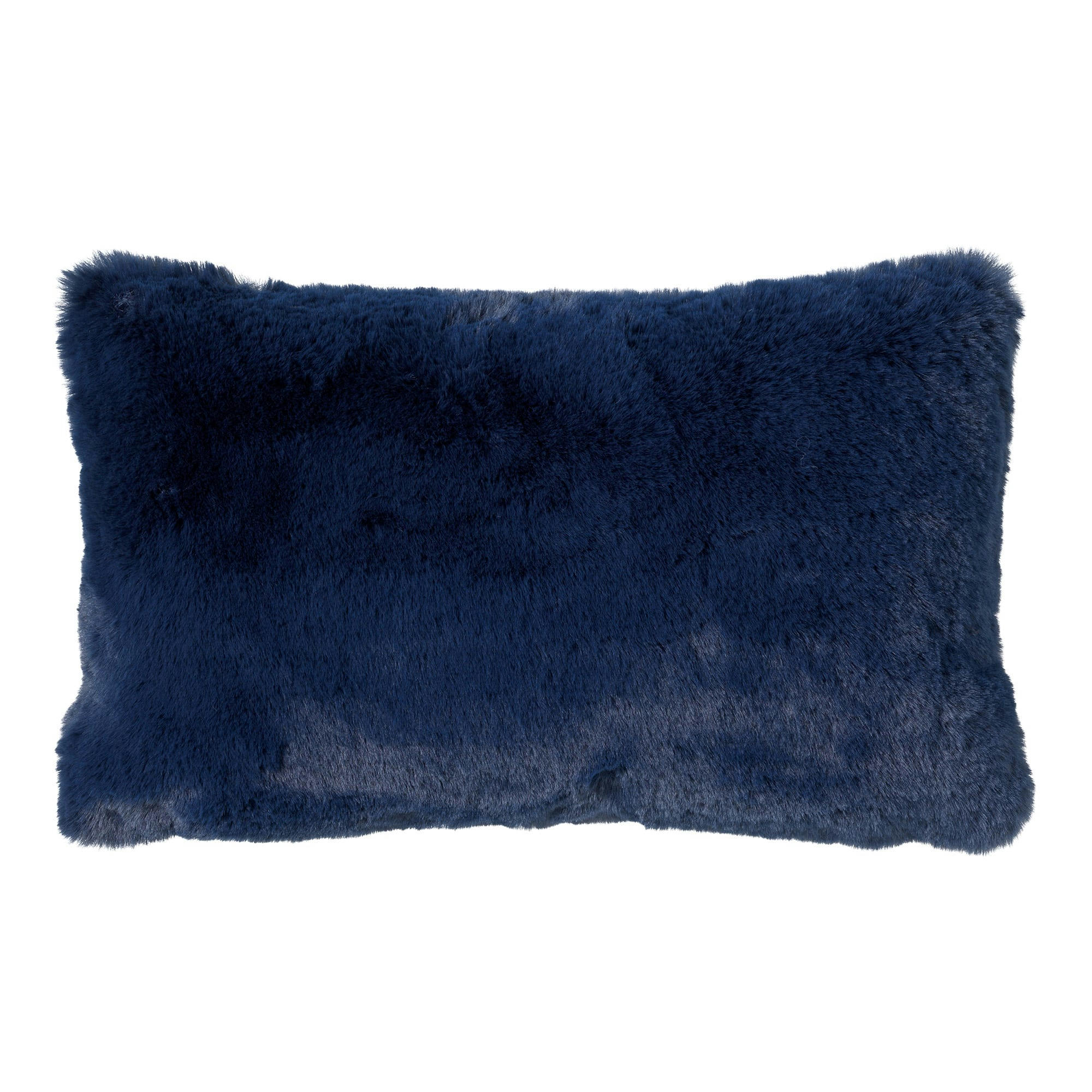 - Coussin - bleu fausse fourrure 30x50 cm uni