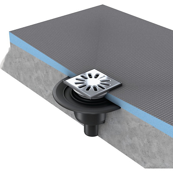 Bonde de douche sortie verticale WEDI avec grille carrée